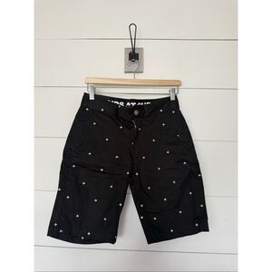 Pink Dolphin Men’s 28 Black Logo Embroidered Cross Shorts